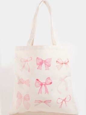🎀 Hello Gorgeous! Fame Pink Ribbon Bow Tote Bag